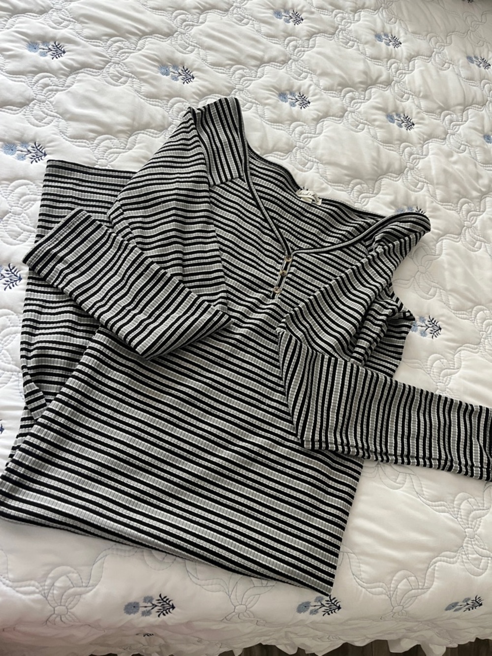 Striped Black & White Long Dress